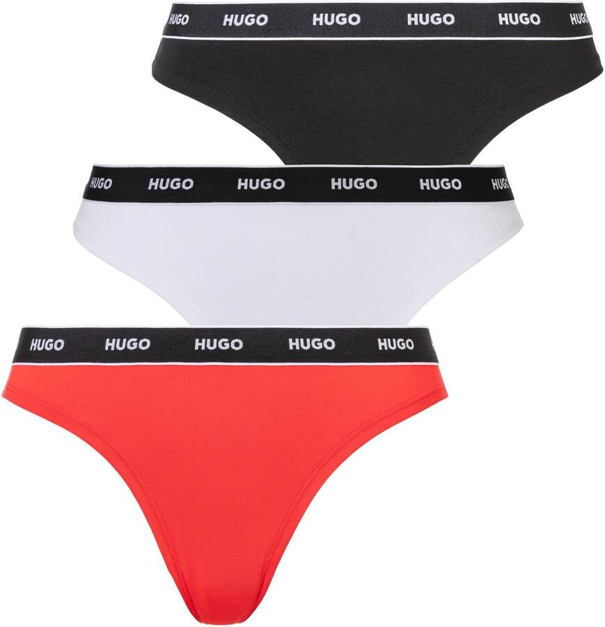 HUGO underwear T-string TRIPLET THONG STRIPE met logo-opschrift op de band (set 3 stuks 3) - Foto 2