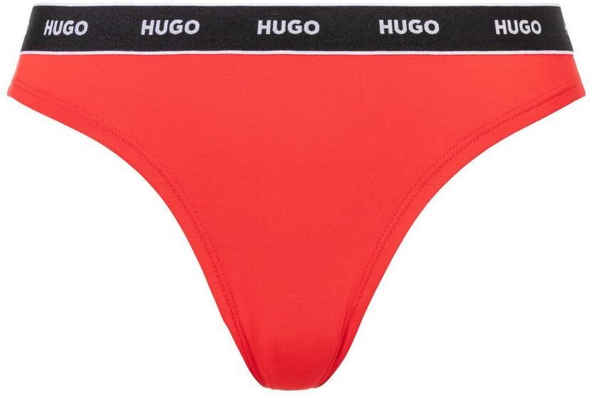 HUGO underwear T-string TRIPLET THONG STRIPE met logo-opschrift op de band (set 3 stuks 3)