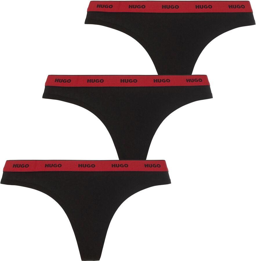 HUGO underwear T-string TRIPLET THONG STRIPE met logo-opschrift op de band (set 3 stuks 3) - Foto 8