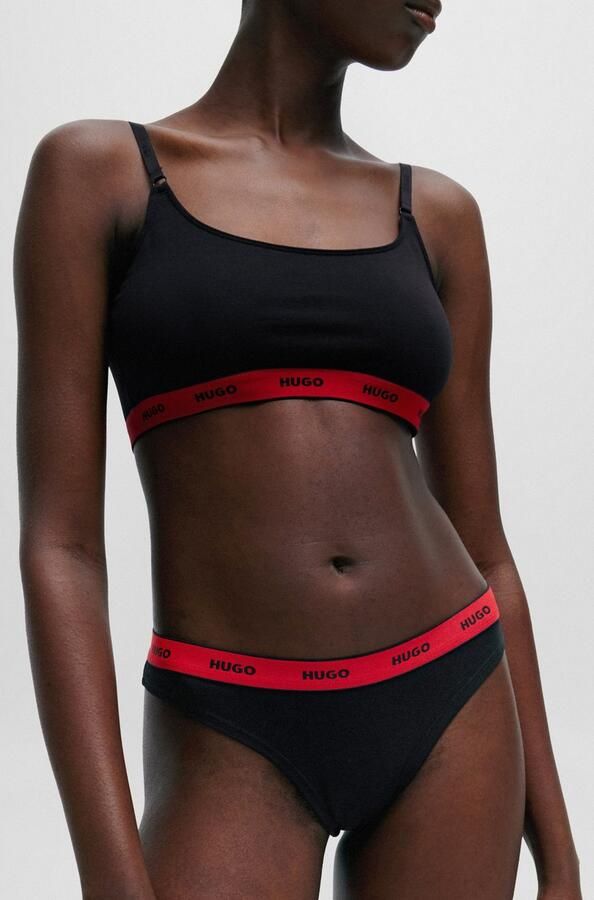 HUGO underwear T-string TRIPLET THONG STRIPE met logo-opschrift op de band (set 3 stuks 3) - Foto 3
