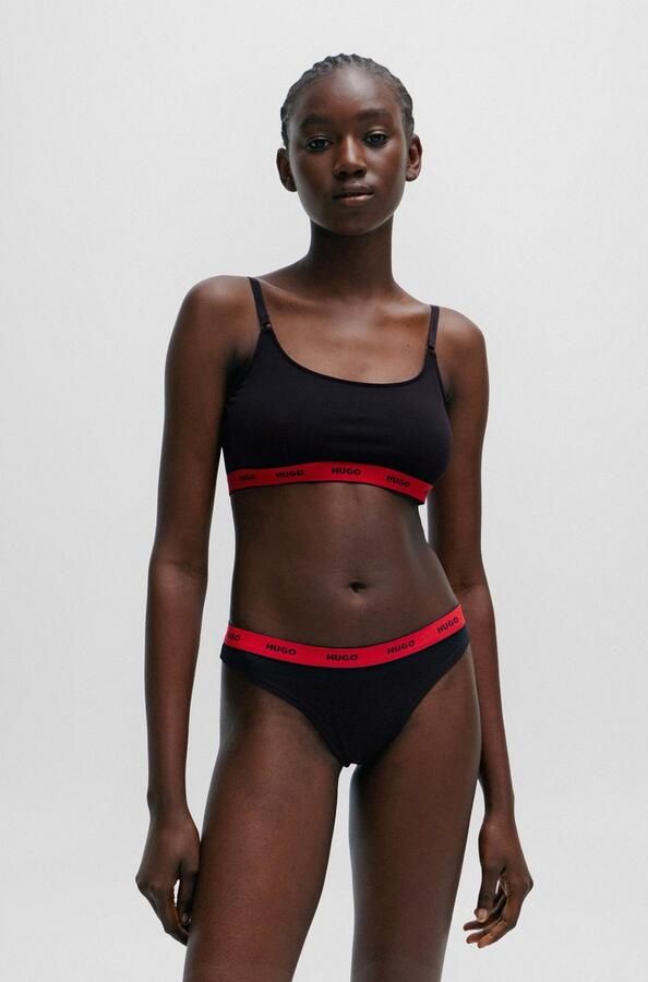 HUGO underwear T-string TRIPLET THONG STRIPE met logo-opschrift op de band (set 3 stuks 3) - Foto 4