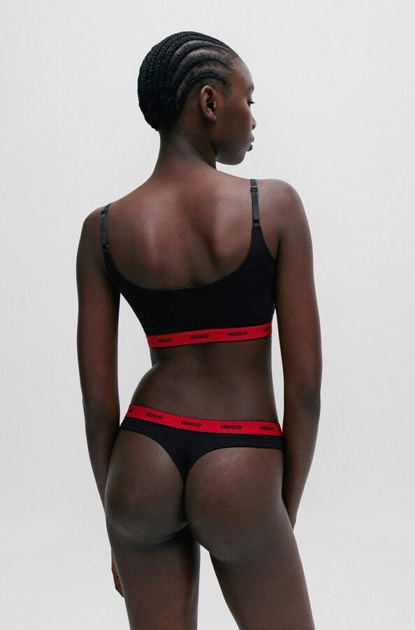 HUGO underwear T-string TRIPLET THONG STRIPE met logo-opschrift op de band (set 3 stuks 3) - Foto 5