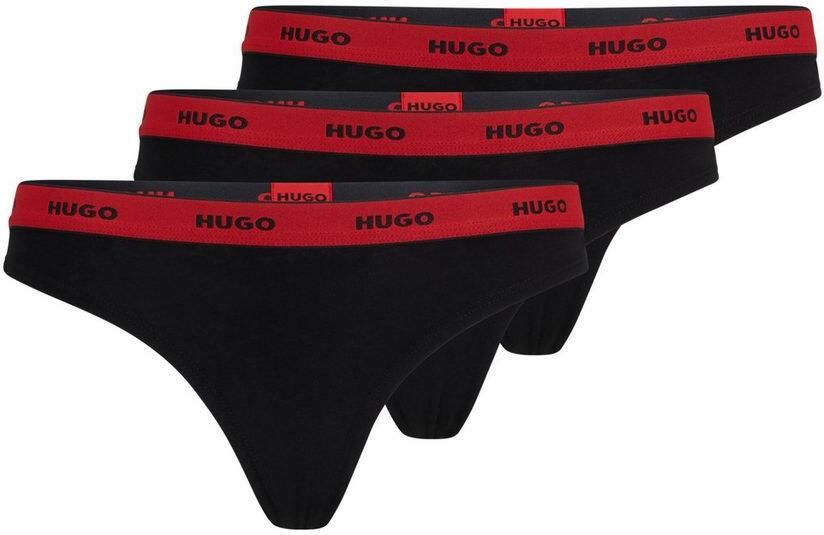 HUGO underwear T-string TRIPLET THONG STRIPE met logo-opschrift op de band (set 3 stuks 3) - Foto 7