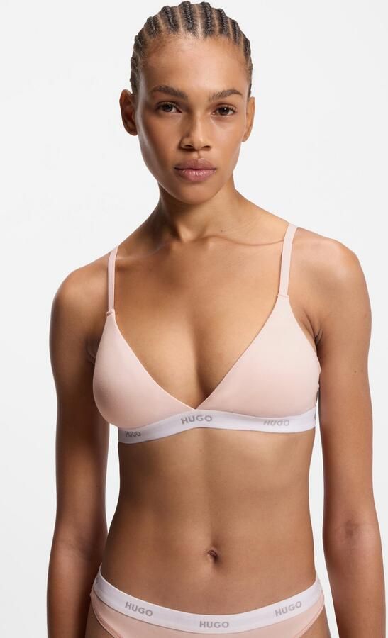 HUGO underwear Triangel-bh Van stretch-katoen met logo-onderborstband - Foto 6