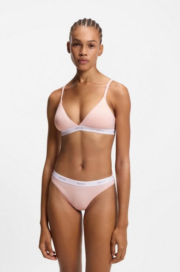 HUGO underwear Triangel-bh Van stretch-katoen met logo-onderborstband - Foto 4