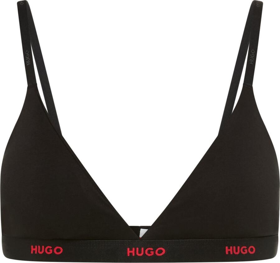 HUGO underwear Triangel-bh Van stretch-katoen met logo-onderborstband