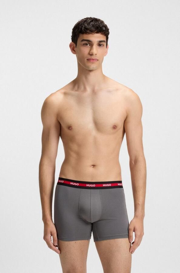 HUGO underwear Trunk BOXERBR TRIPL PLANET contrastkleurige tailleband met logo - Foto 6