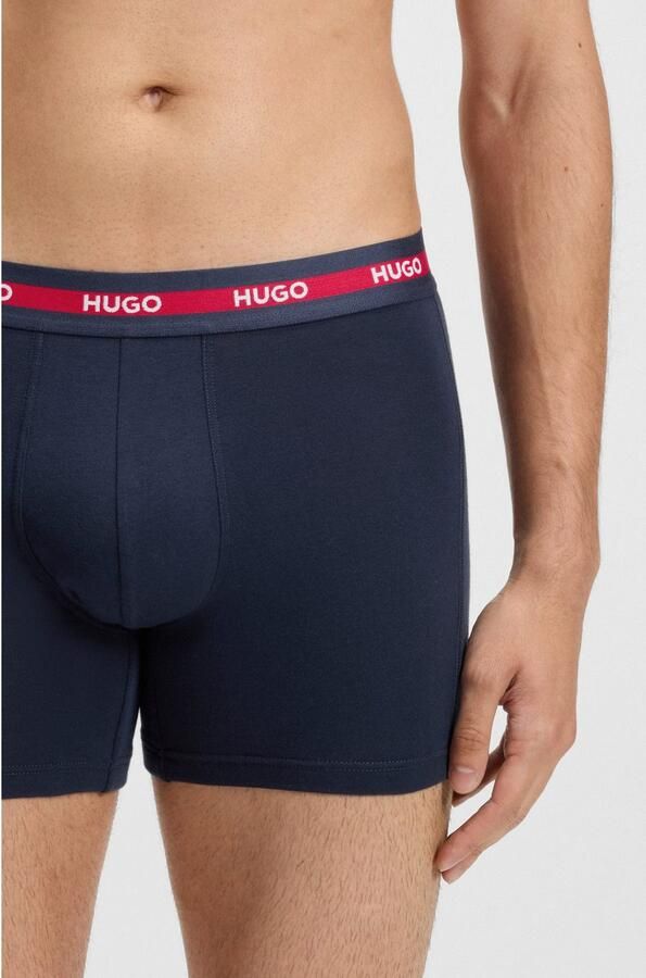 HUGO underwear Trunk BOXERBR TRIPL PLANET contrastkleurige tailleband met logo - Foto 3