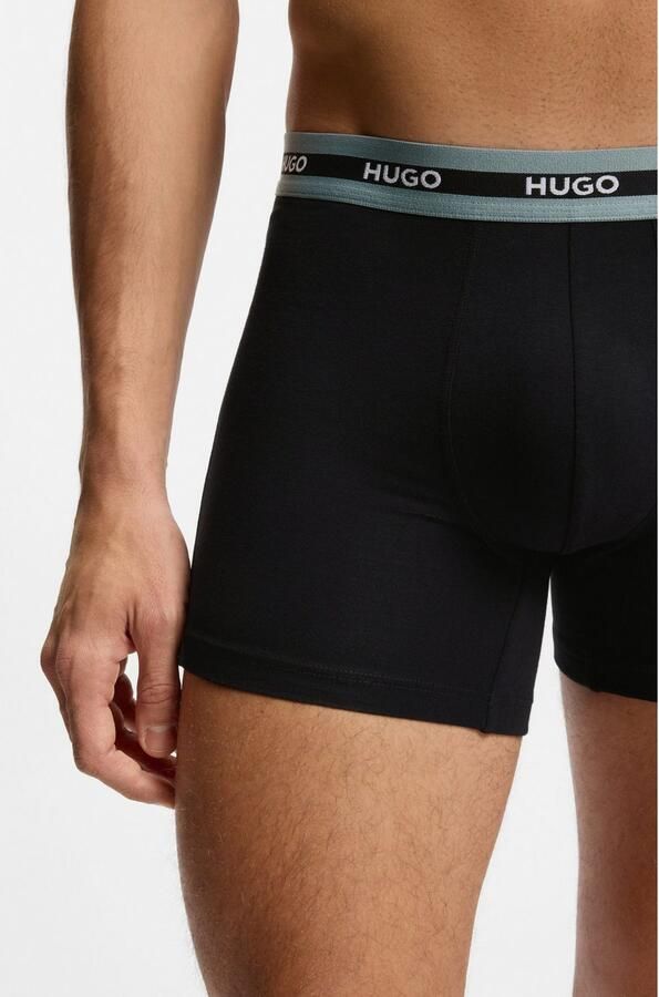 HUGO underwear Trunk BOXERBR TRIPL PLANET contrastkleurige tailleband met logo - Foto 3