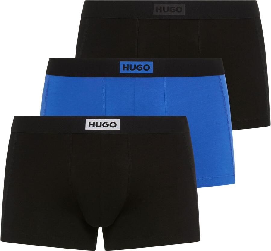 HUGO underwear Trunk met contrastkleurige band (set 3 stuks)