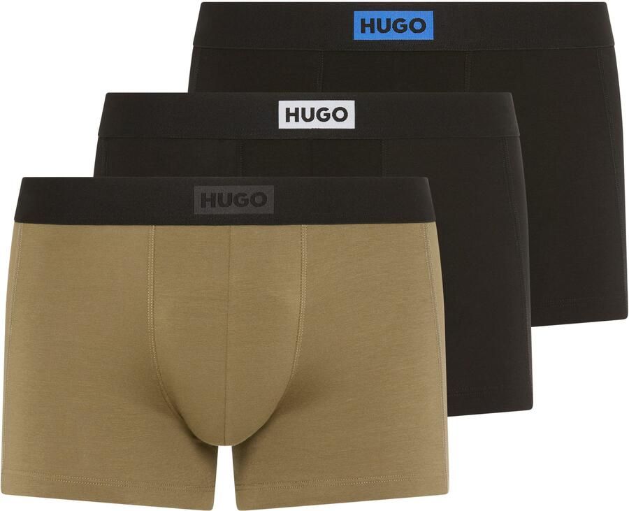 HUGO underwear Trunk met contrastkleurige band (set 3 stuks)