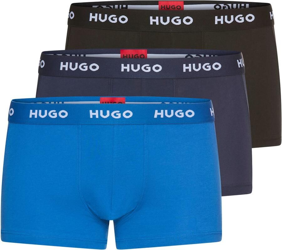 HUGO underwear Trunk TRIPLET PACK met logo-opschrift op de band (set 3 stuks)