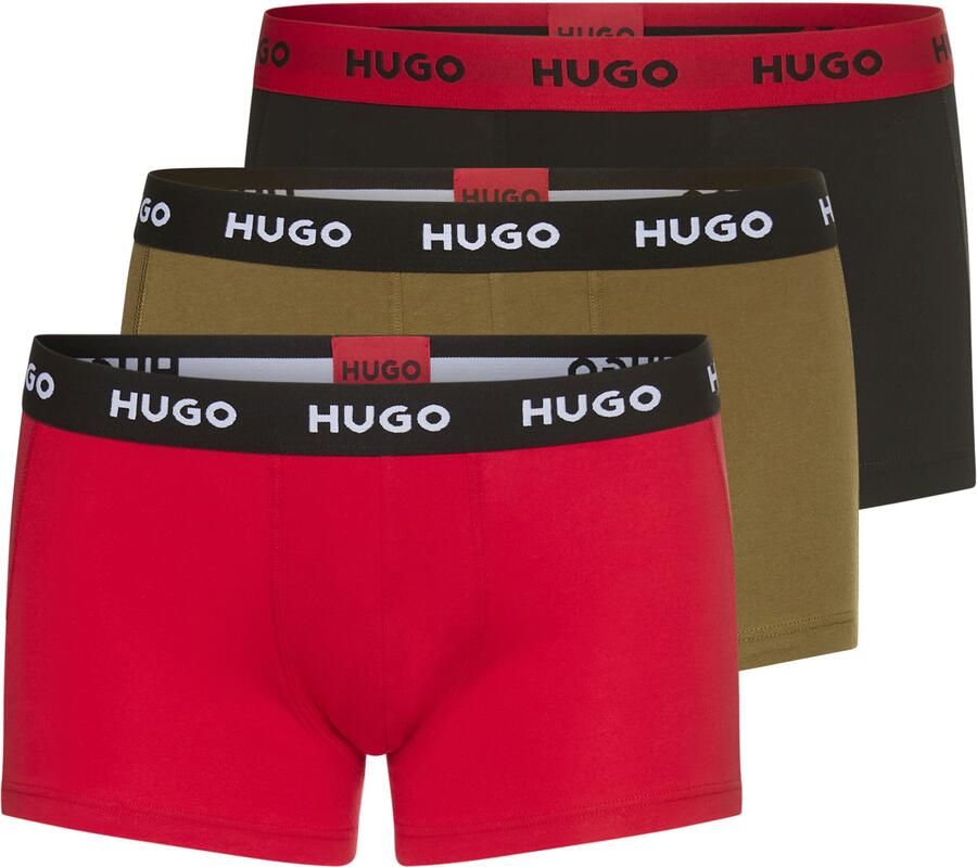 HUGO underwear Trunk TRIPLET PACK met logo-opschrift op de band (set 3 stuks) - Foto 3