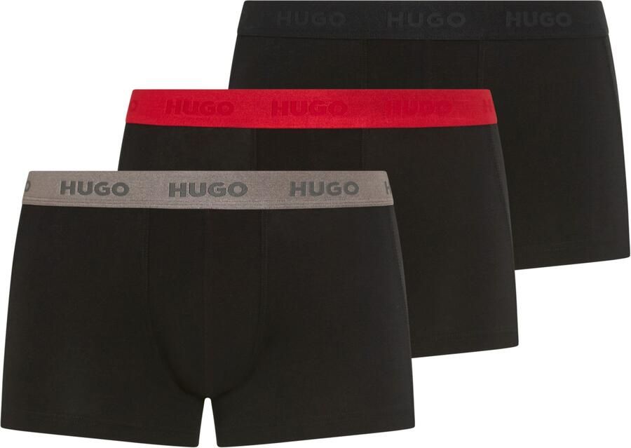 HUGO underwear Trunk TRIPLET PACK met logo-opschrift op de band (set 3 stuks)