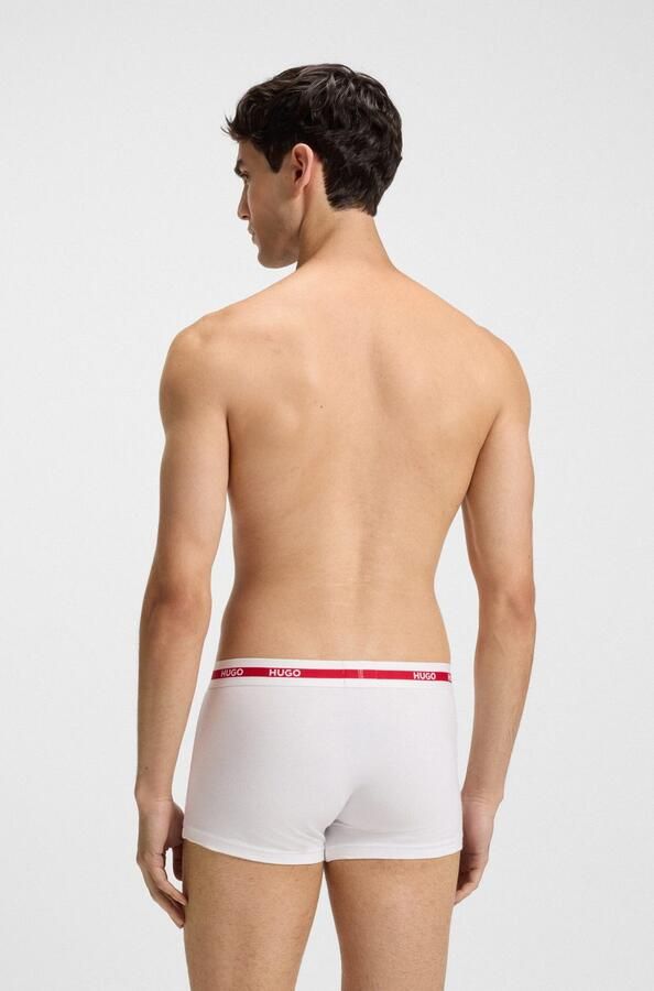 HUGO underwear Trunk TRIPLET PLANET Logo's op de elastische band gemiddelde bandhoogte (3 stuks) - Foto 4