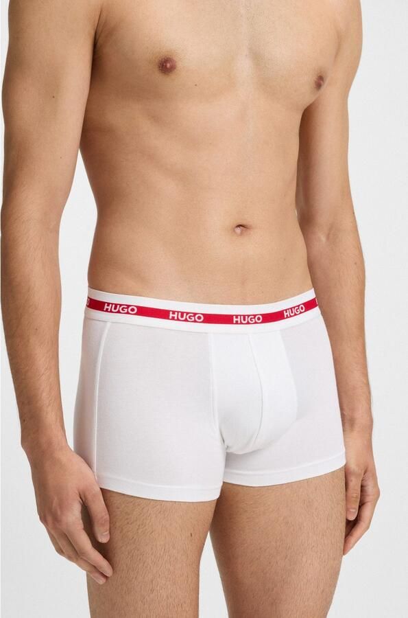 HUGO underwear Trunk TRIPLET PLANET Logo's op de elastische band gemiddelde bandhoogte (3 stuks)