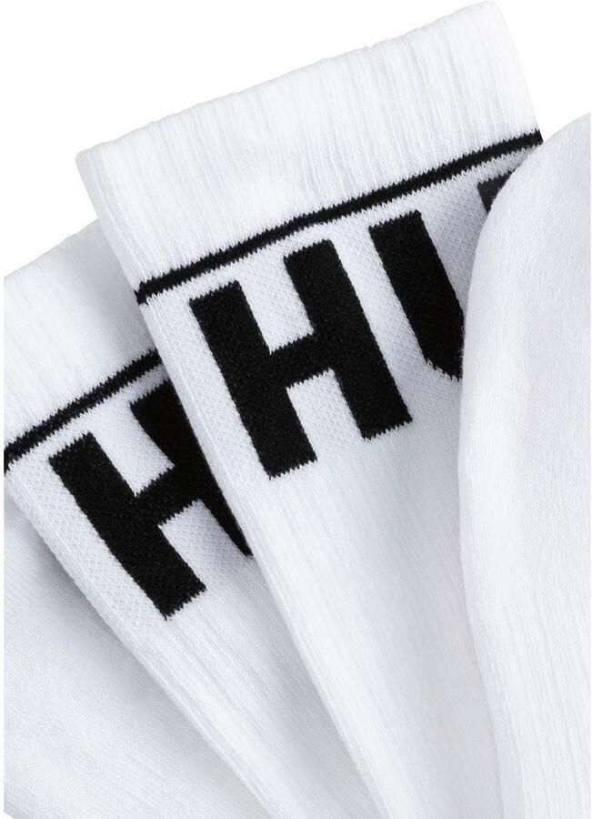 HUGO underwear Vrijetijdssokken 2P QS RIB ICONIC CC met contrasterende hugo opschrift (set 2 paar 2 stuks)