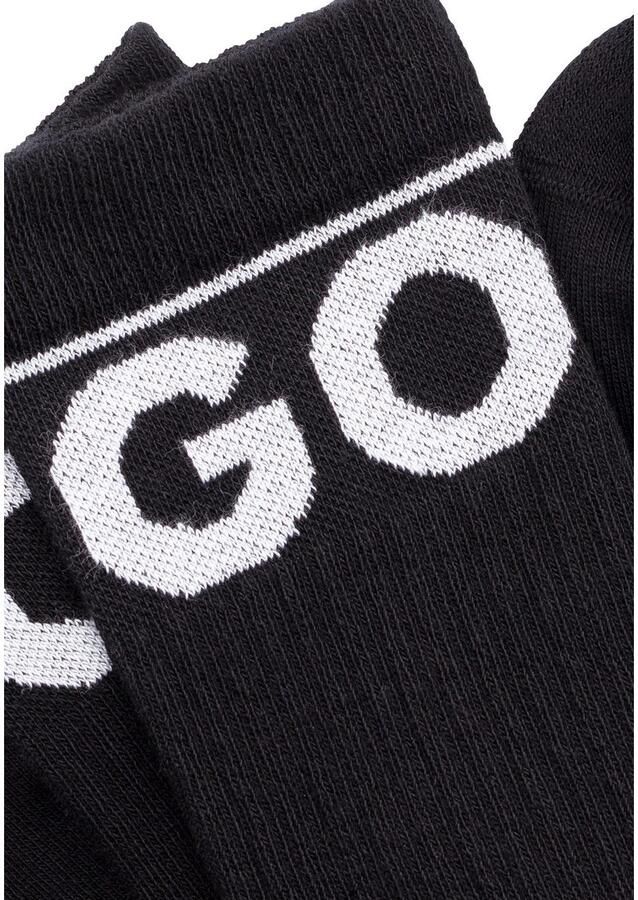 HUGO underwear Vrijetijdssokken 2P QS RIB ICONIC CC met contrasterende hugo opschrift (set 2 paar 2 stuks)