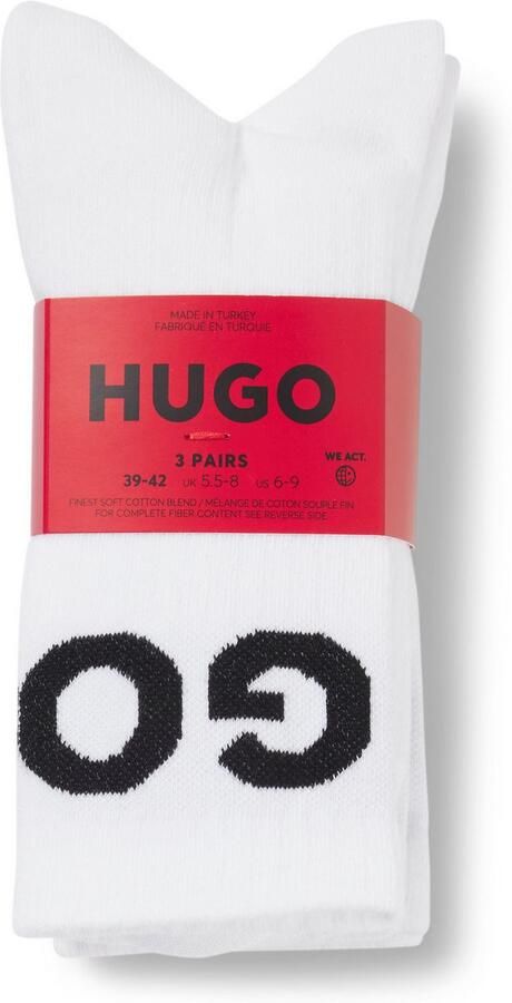 HUGO underwear Vrijetijdssokken 3P QS ICONIC CC 1 met hugo logo-borduursel in contrastkleur (3 paar Set van 3) - Foto 5