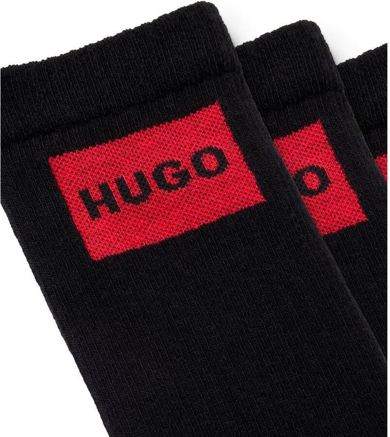 HUGO underwear Vrijetijdssokken 3P QS RIB LABEL met contrasterende hugo logo (3 paar Set van 3) - Foto 3