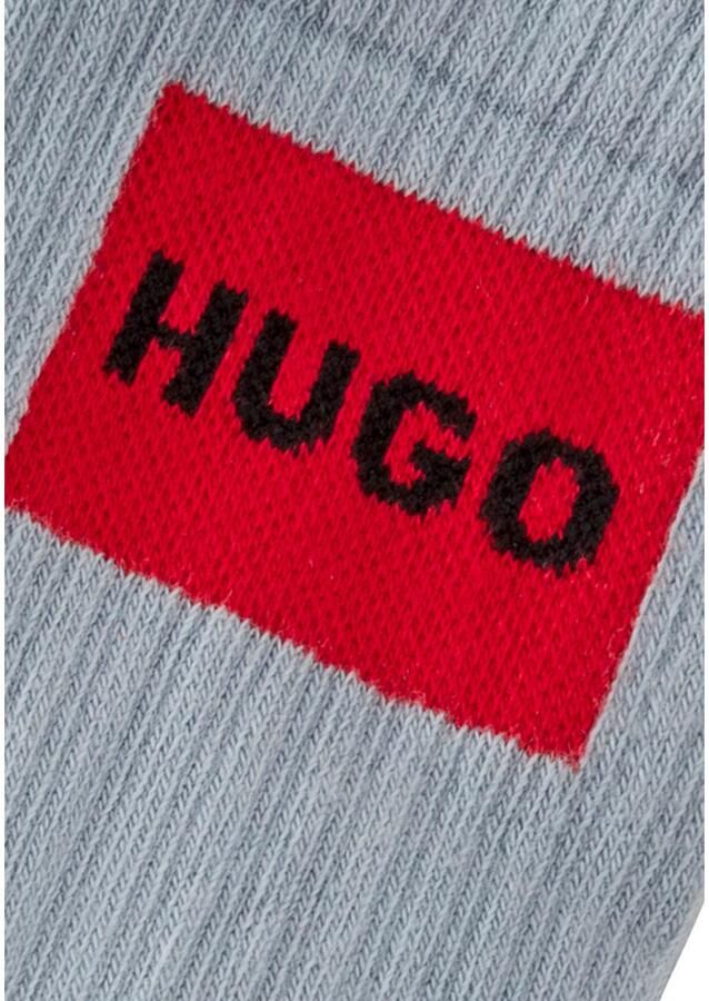 HUGO underwear Vrijetijdssokken 3P QS RIB LABEL met contrasterende hugo logo (3 paar Set van 3)