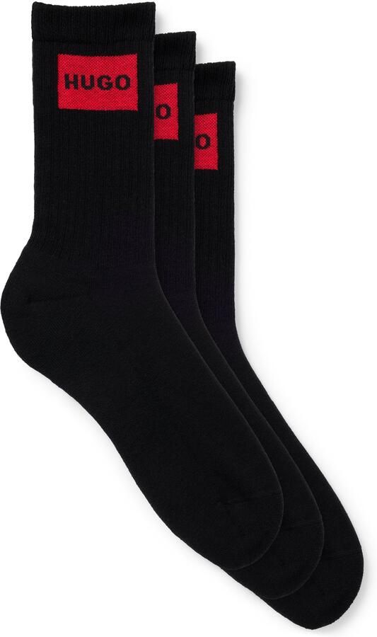 HUGO underwear Vrijetijdssokken 3P QS RIB LABEL met contrasterende hugo logo (3 paar Set van 3) - Foto 5