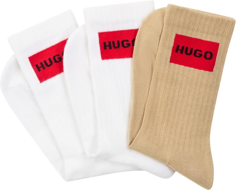 HUGO underwear Vrijetijdssokken 3P QS RIB LABEL met contrasterende hugo logo (3 paar Set van 3) - Foto 2