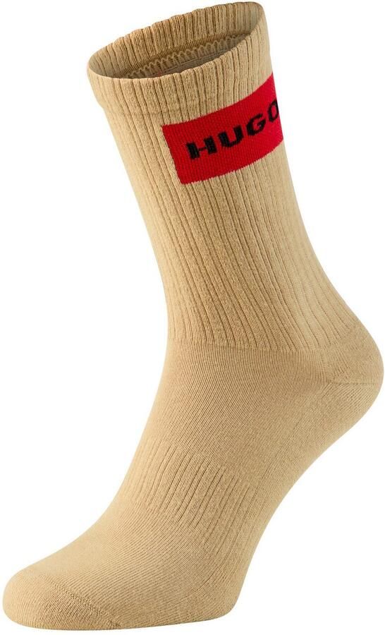 HUGO underwear Vrijetijdssokken 3P QS RIB LABEL met contrasterende hugo logo (3 paar Set van 3)