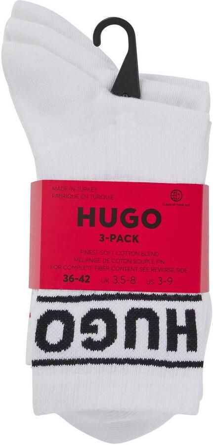 HUGO underwear Vrijetijdssokken 3P QSRIB SPORTY CC W met contrasterend logo-detail (3 paar Set van 3) - Foto 5