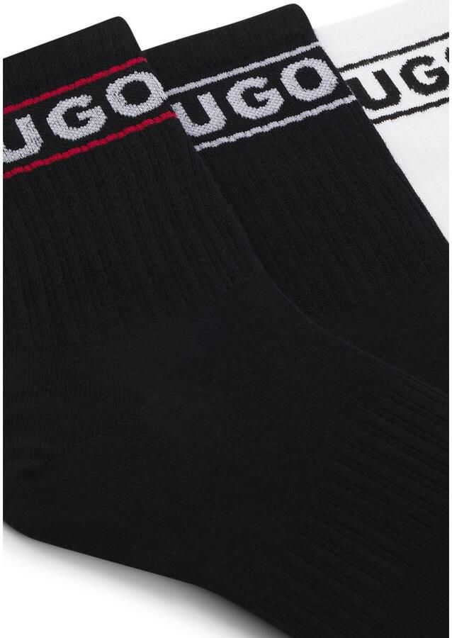 HUGO underwear Vrijetijdssokken 3P QSRIB SPORTY CC W met contrasterend logo-detail (3 paar Set van 3) - Foto 3