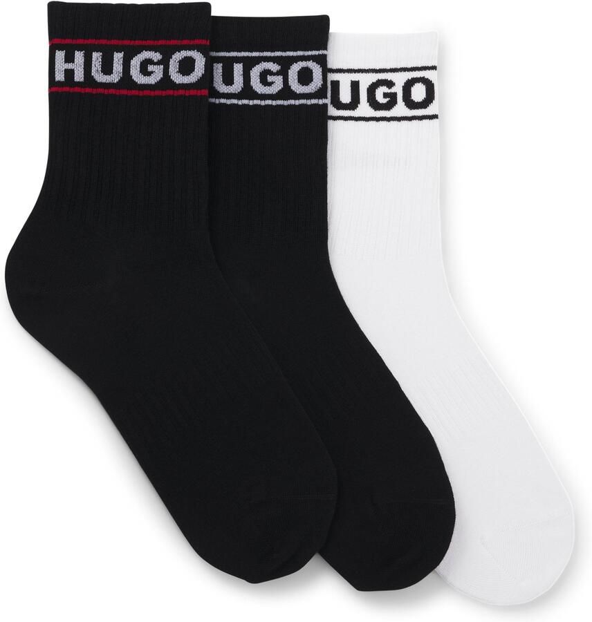 HUGO underwear Vrijetijdssokken 3P QSRIB SPORTY CC W met contrasterend logo-detail (3 paar Set van 3) - Foto 3