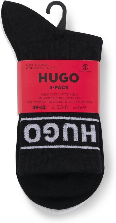 HUGO underwear Vrijetijdssokken 3P QSRIB SPORTY CC W met contrasterend logo-detail (3 paar Set van 3) - Foto 2