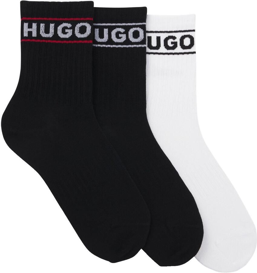 HUGO underwear Vrijetijdssokken 3P QSRIB SPORTY CC W met contrasterend logo-detail (3 paar Set van 3) - Foto 2