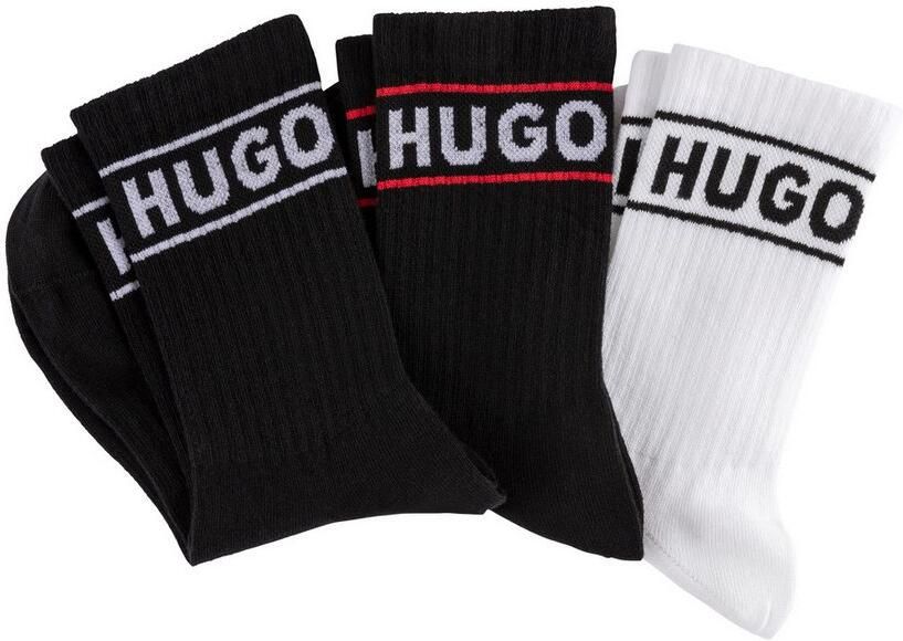 HUGO underwear Vrijetijdssokken 3P QSRIB SPORTY CC W met contrasterend logo-detail (3 paar Set van 3) - Foto 4