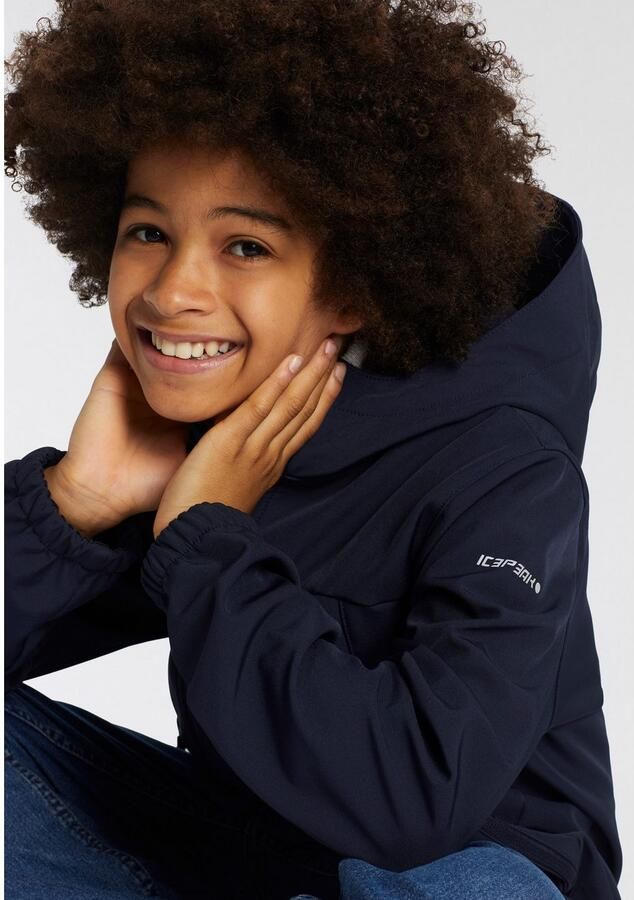 Icepeak softshell jas Konan jr donkerblauw Jongens Polyester Capuchon Meerkleurig 176 - Foto 4