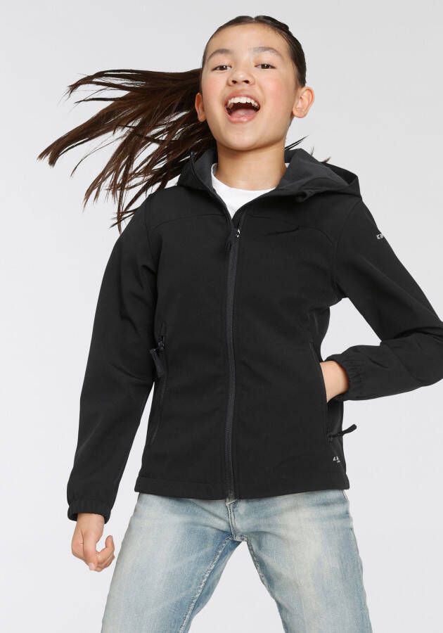 Icepeak Softshell-jack KULM JR met modieuze logo-opschriften (1 stuk)
