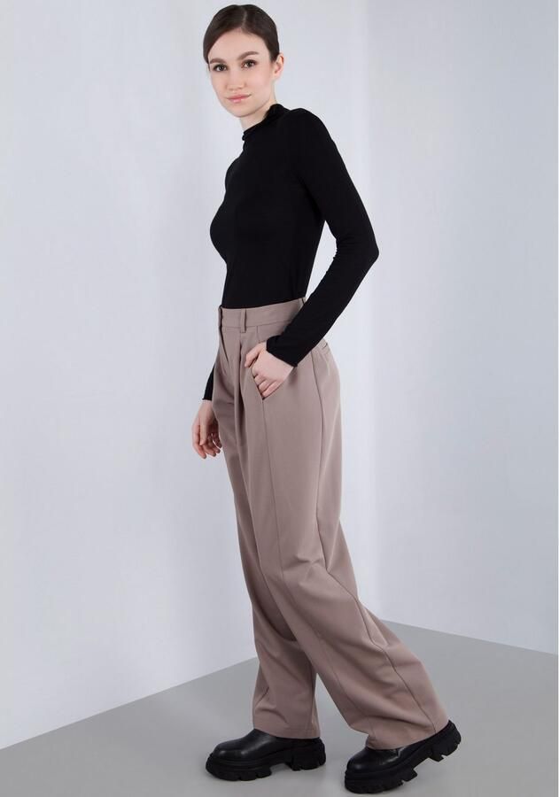 IMPERIAL Bandplooibroek met wijde pijpen - Foto 2