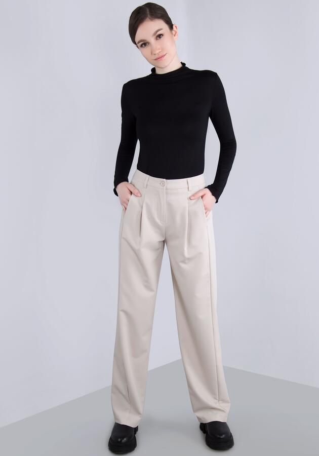 IMPERIAL Bandplooibroek met wijde pijpen - Foto 11