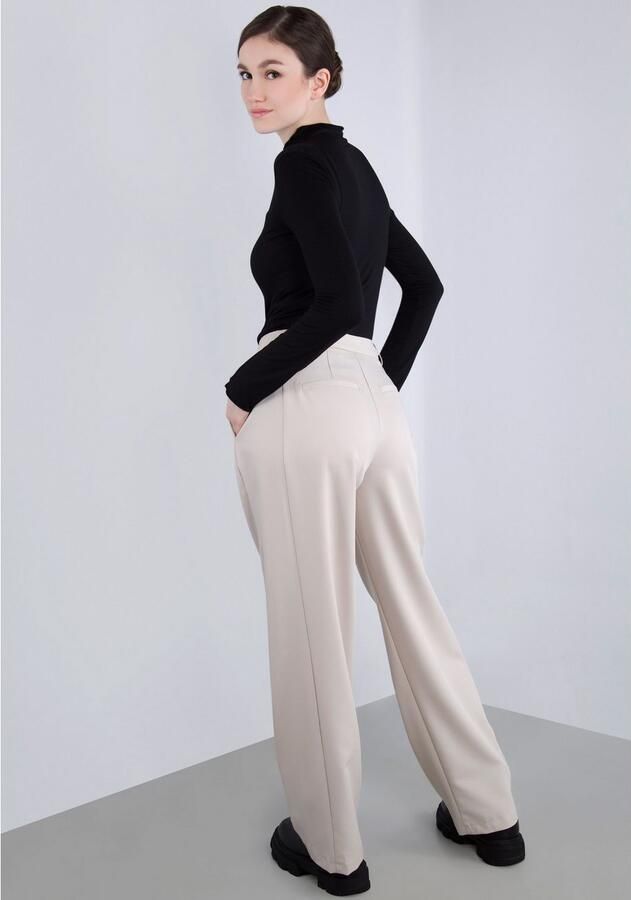 IMPERIAL Bandplooibroek met wijde pijpen - Foto 2