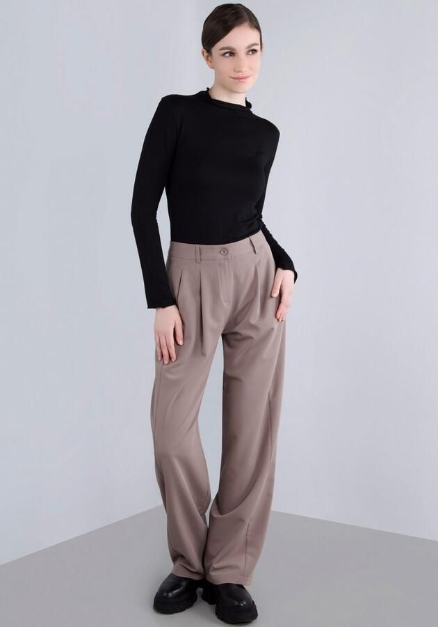 IMPERIAL Bandplooibroek met wijde pijpen - Foto 5