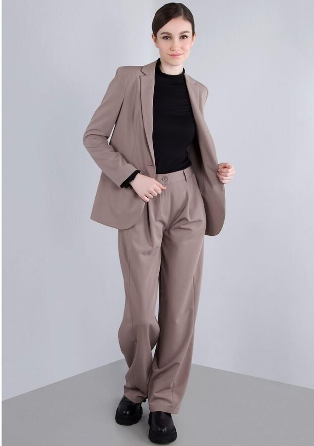 IMPERIAL Bandplooibroek met wijde pijpen