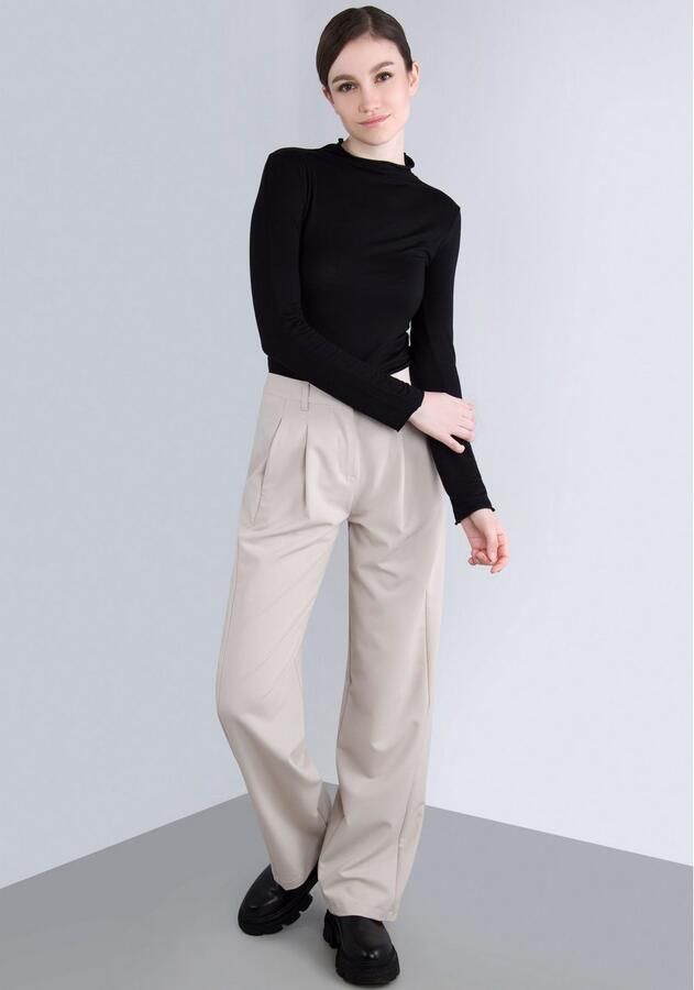 IMPERIAL Bandplooibroek met wijde pijpen - Foto 5