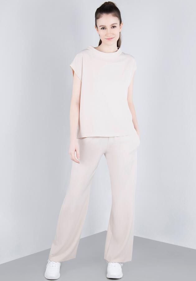 IMPERIAL Bandplooibroek Vloeiende wijde broek met elastische tailleband - Foto 11