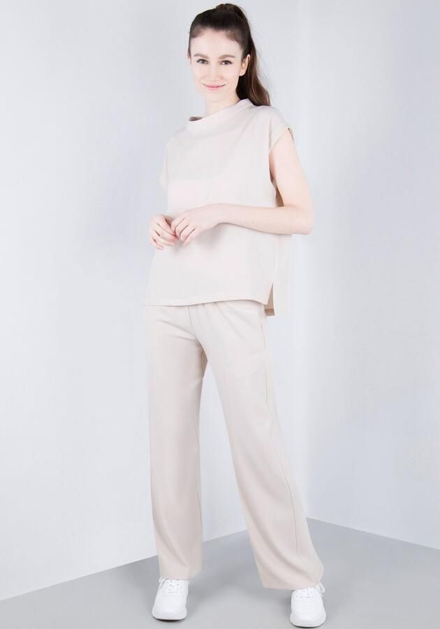 IMPERIAL Bandplooibroek Vloeiende wijde broek met elastische tailleband - Foto 4