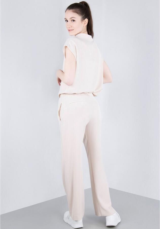 IMPERIAL Bandplooibroek Vloeiende wijde broek met elastische tailleband - Foto 2