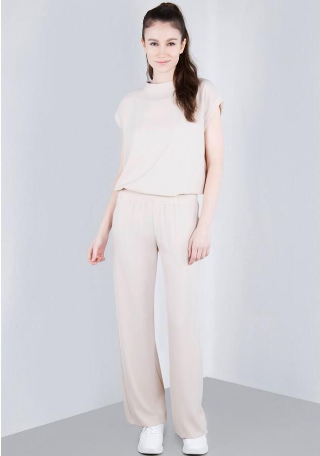 IMPERIAL Bandplooibroek Vloeiende wijde broek met elastische tailleband