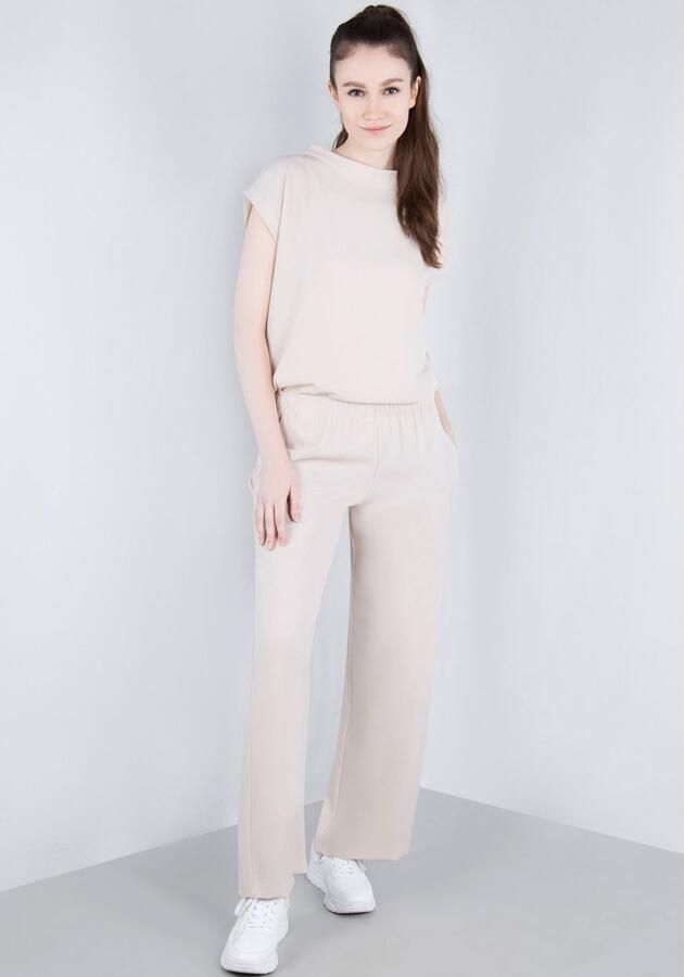 IMPERIAL Bandplooibroek Vloeiende wijde broek met elastische tailleband - Foto 6