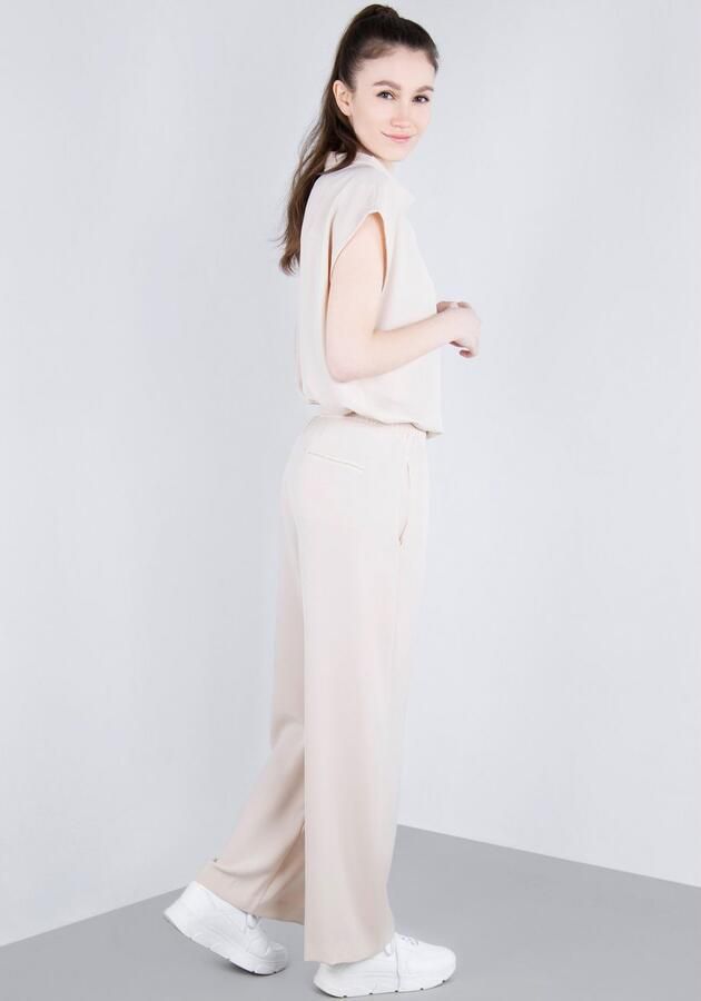 IMPERIAL Bandplooibroek Vloeiende wijde broek met elastische tailleband - Foto 7