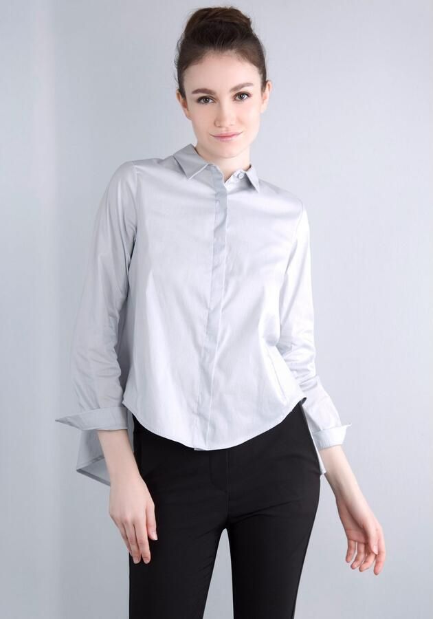 IMPERIAL Klassieke blouse IMP-C ED4BBE klokkend model met boogzoom - Foto 3