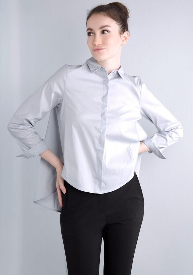 IMPERIAL Klassieke blouse IMP-C ED4BBE klokkend model met boogzoom - Foto 2